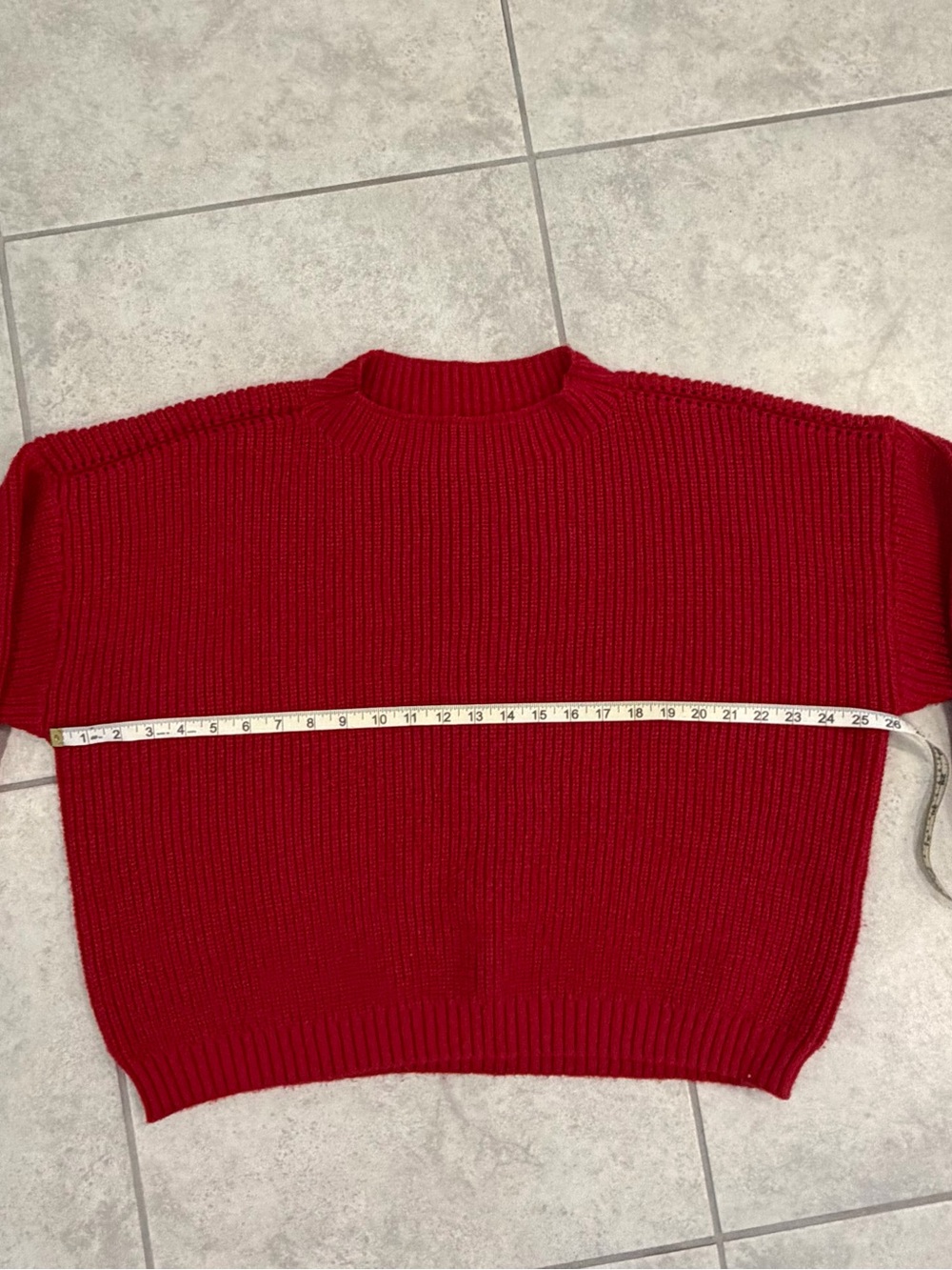 Classic Red Ribbed Knit Sweater